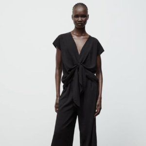 Zara flowy black top